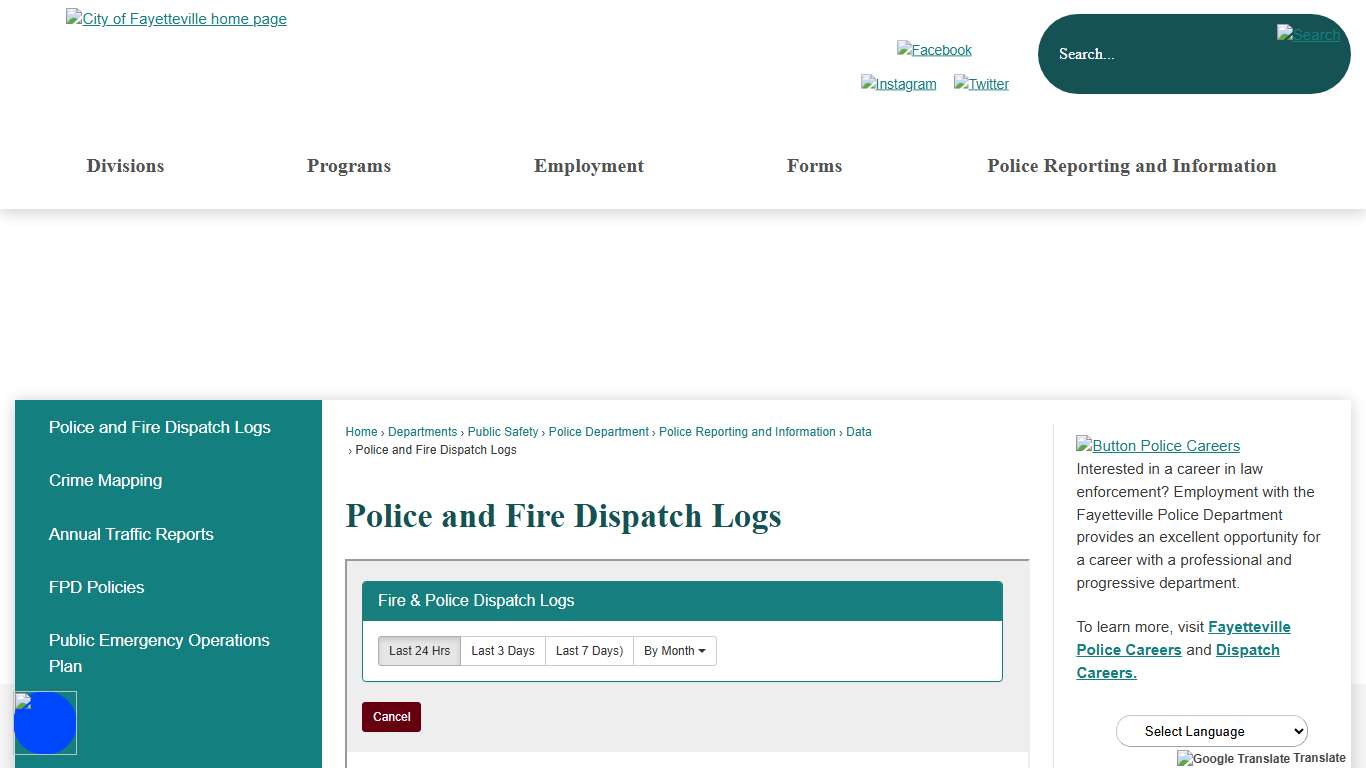 Police and Fire Dispatch Logs Fayetteville, AR - Official Website